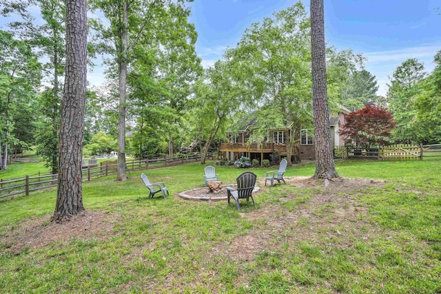 2030 Fasana, York, SC 29745 - view of yard with a deck and a fire pit