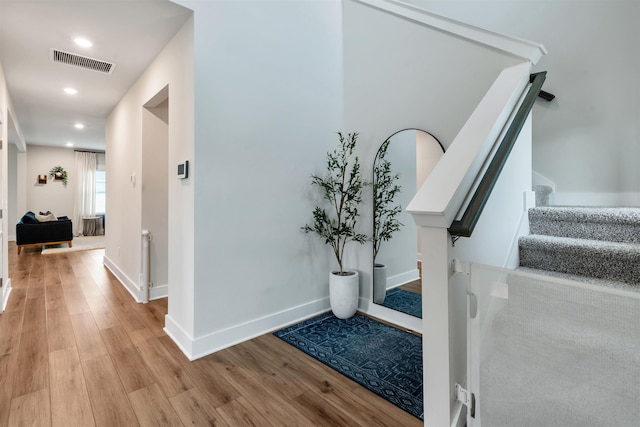 609 Cartmel, Greer, SC 29651 - foyer featuring light wood-type flooring, stairs, recessed lighting, and baseboards