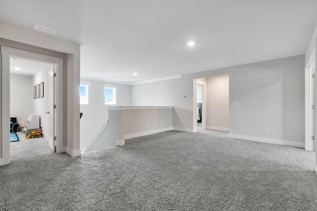 609 Cartmel, Greer, SC 29651 - carpeted empty room with baseboards, recessed lighting, and crown molding