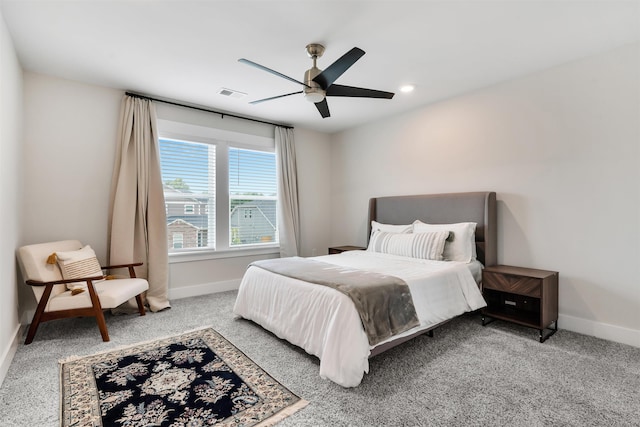 609 Cartmel, Greer, SC 29651 - bedroom with baseboards, carpet floors, a ceiling fan, and recessed lighting