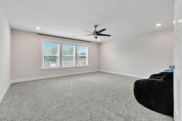 609 Cartmel, Greer, SC 29651 - unfurnished room with ceiling fan, carpet, baseboards, and recessed lighting