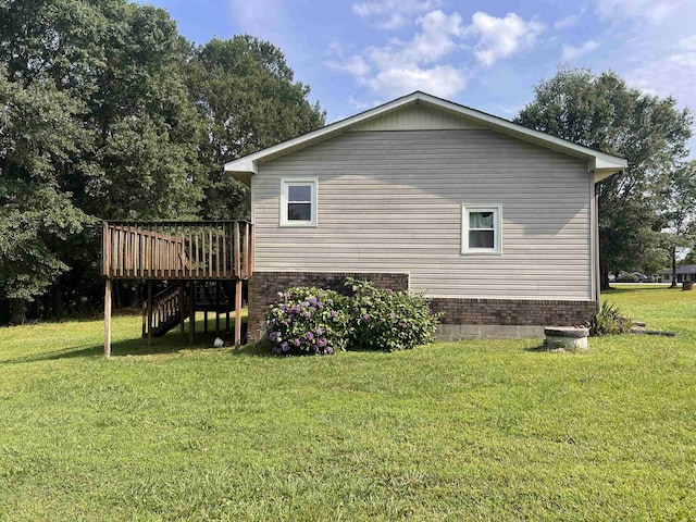109 Berry, Boiling Springs, SC 29316 - view of side of home featuring stairway, a wooden deck, and a yard