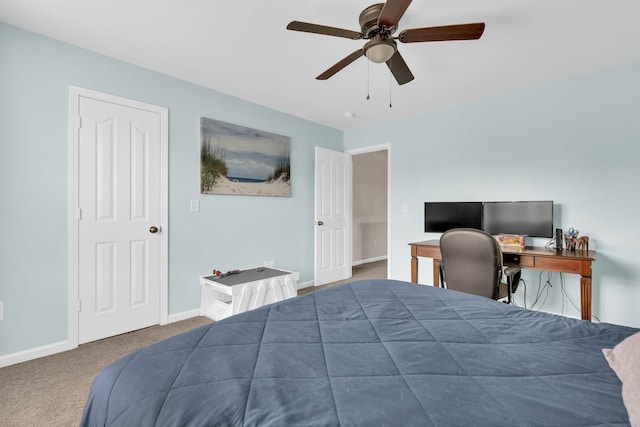 241 Hartleigh, Lyman, SC 29365 - bedroom with carpet flooring, baseboards, and ceiling fan