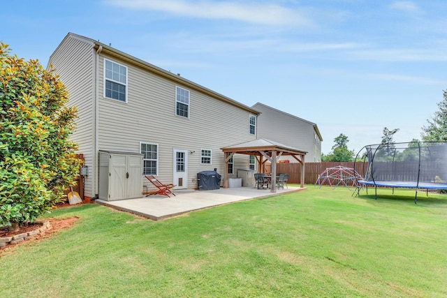 241 Hartleigh, Lyman, SC 29365 - rear view of property with a gazebo, a trampoline, and a patio area