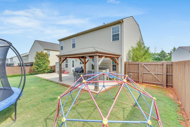 241 Hartleigh, Lyman, SC 29365 - view of yard with a trampoline, a gazebo, and a patio