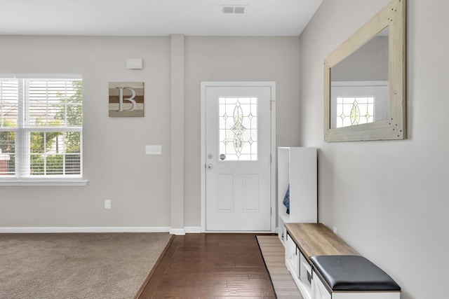 241 Hartleigh, Lyman, SC 29365 - foyer with dark wood-style floors and baseboards