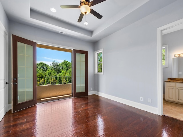 220 Fincher, Pauline, SC 29374 - empty room with hardwood / wood-style floors, a tray ceiling, baseboards, and recessed lighting