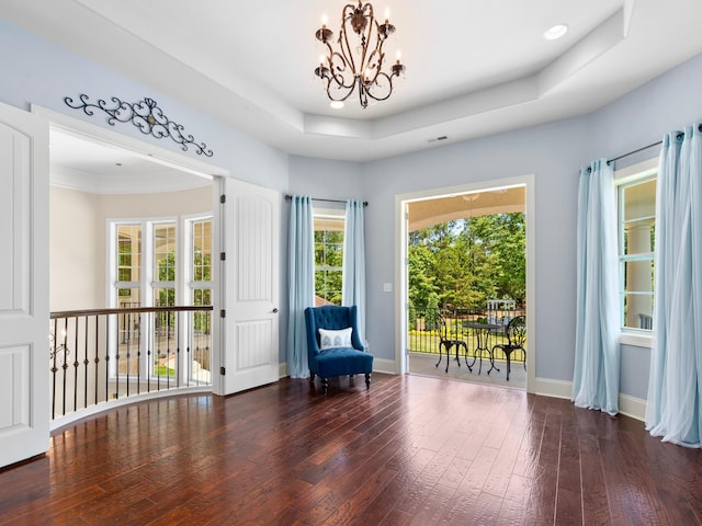 220 Fincher, Pauline, SC 29374 - living area with a chandelier, wood-type flooring, baseboards, and recessed lighting