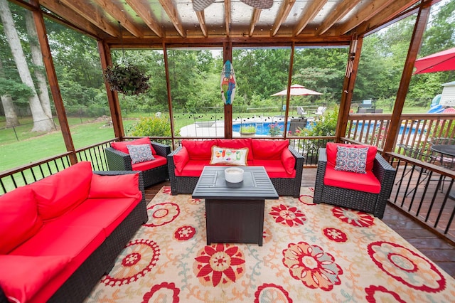 477 Cresthaven, Boiling Springs, SC 29316 - sunroom / solarium with an outdoor hangout area
