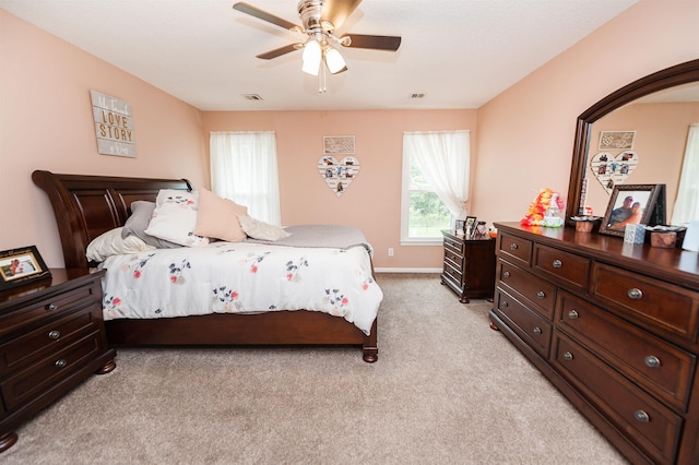 477 Cresthaven, Boiling Springs, SC 29316 - bedroom featuring light carpet, ceiling fan, and baseboards