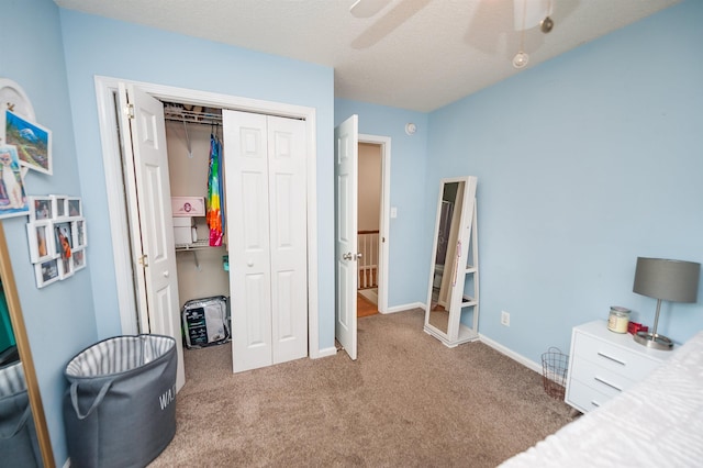 477 Cresthaven, Boiling Springs, SC 29316 - bedroom featuring carpet, a closet, baseboards, and a ceiling fan