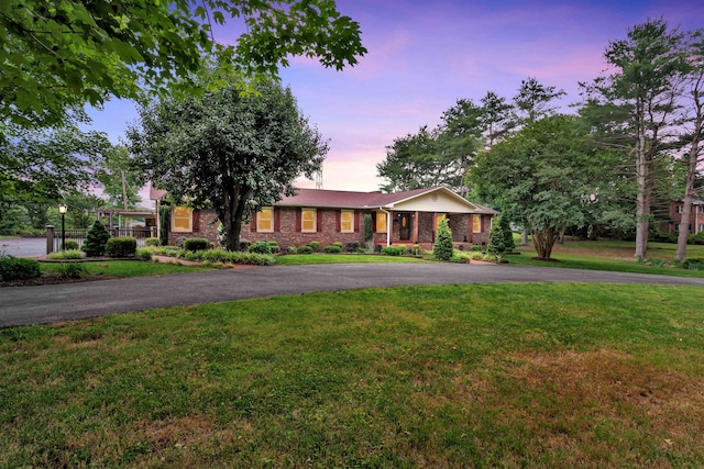 268 Margate, Chesnee, SC 29323 - ranch-style home with a lawn, asphalt driveway, and brick siding