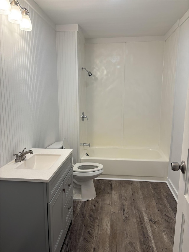 112 Scruggs, Spartanburg, SC 29303 - bathroom featuring vanity, wood finished floors, and shower / washtub combination