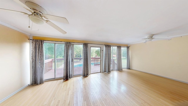 181 Peach, Inman, SC 29349 - unfurnished room with ceiling fan, ornamental molding, and wood finished floors