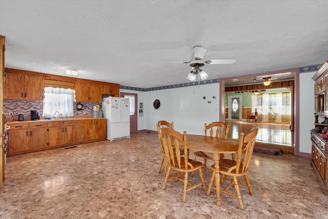 109 Pinewood, Clinton, SC 29325 - dining space with a textured ceiling and ceiling fan