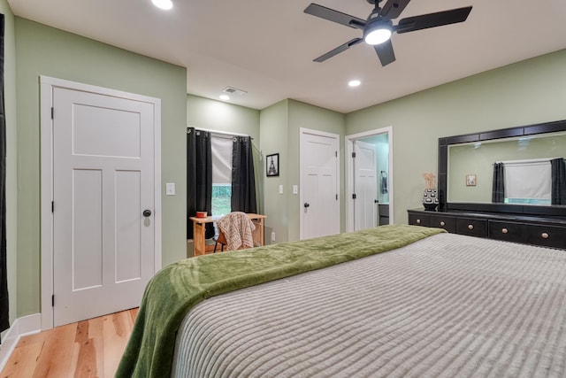 627 Branch, Woodruff, SC 29388 - bedroom with wood finished floors, recessed lighting, and ceiling fan