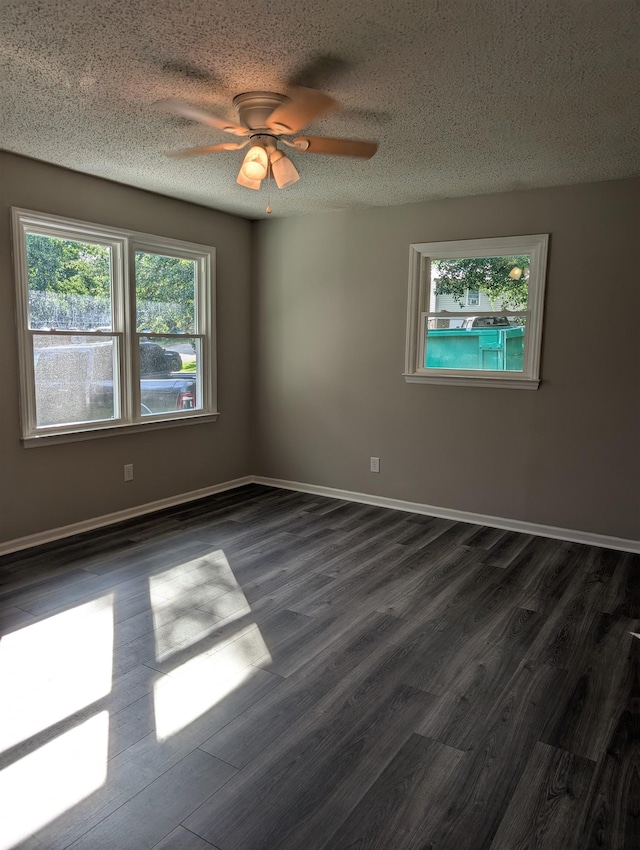 126 Loblolly, Wellford, SC 29385 - empty room featuring dark wood-type flooring, ceiling fan, and a textured ceiling
