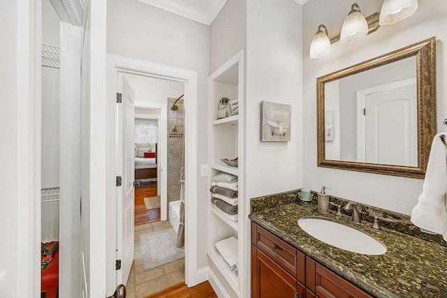 325 Reflection, Lyman, SC 29365 - full bath with vanity, ornamental molding, tile patterned flooring, and shower / tub combination