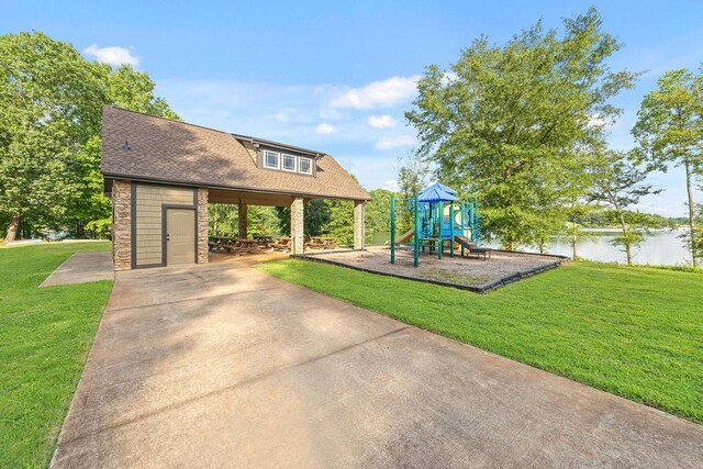 325 Reflection, Lyman, SC 29365 - view of play area with a yard and a water view