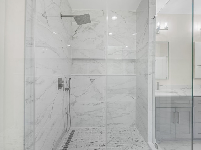 162 Clearcreek, Boiling Springs, SC 29316 - full bathroom featuring a marble finish shower and vanity