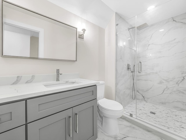 162 Clearcreek, Boiling Springs, SC 29316 - full bath with marble look tile flooring, a marble finish shower, and vanity