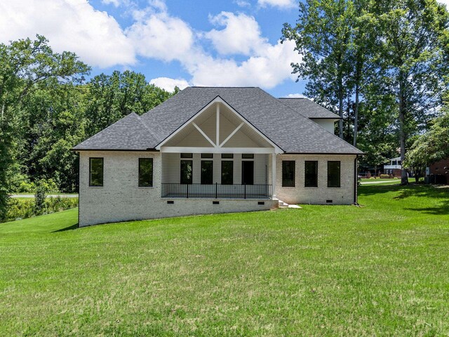 162 Clearcreek, Boiling Springs, SC 29316 - back of property featuring crawl space, a shingled roof, a yard, and brick siding