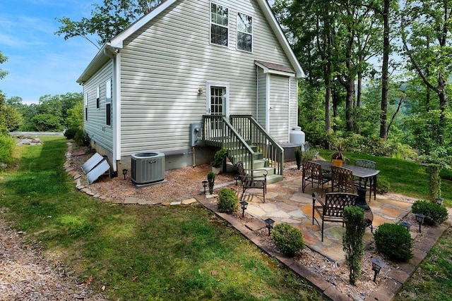 387 Goodview, Hendersonville, NC 28792 - rear view of house with a patio and a lawn