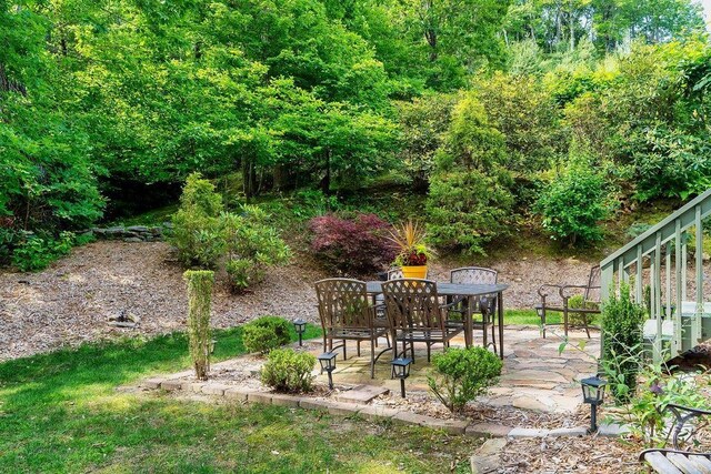 387 Goodview, Hendersonville, NC 28792 - view of yard featuring a patio area and outdoor dining space