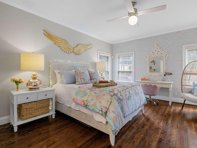 504 Carolina Clb, Spartanburg, SC 29306 - bedroom with crown molding, wood finished floors, and ceiling fan