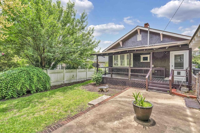 283 Hydrick, Spartanburg, SC 29306 - back of house with a patio area, a chimney, and a deck