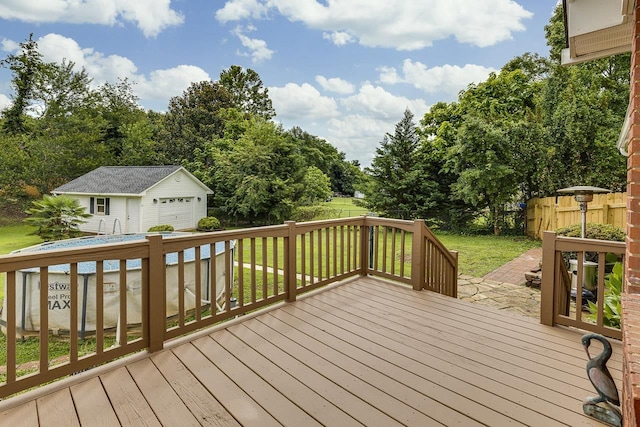 409 Cresthaven, Boiling Springs, SC 29316 - deck featuring an outdoor structure and a garage
