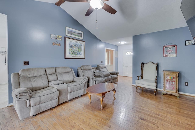 409 Cresthaven, Boiling Springs, SC 29316 - living area featuring a ceiling fan, light wood-type flooring, and high vaulted ceiling