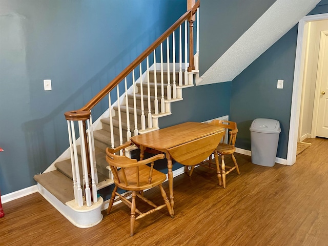 511 El Bethel Rd, Gaffney, SC 29340 - staircase with baseboards and wood finished floors