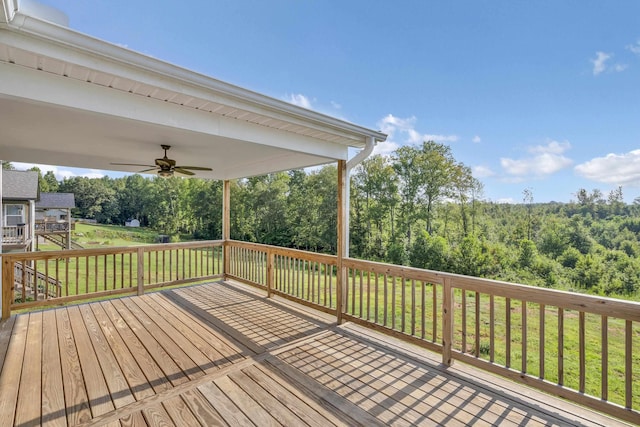 292 Long Br, Chesnee, SC 29323 - wooden terrace with ceiling fan and a yard