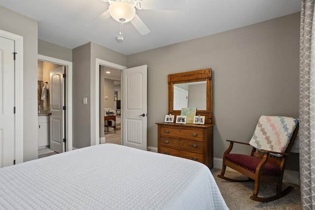 203 Piper Gln, Inman, SC 29349 - carpeted bedroom featuring a ceiling fan and ensuite bath
