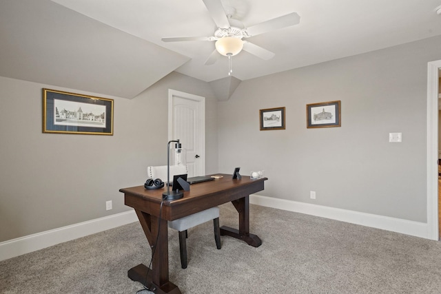 203 Piper Gln, Inman, SC 29349 - office with carpet, a ceiling fan, and vaulted ceiling