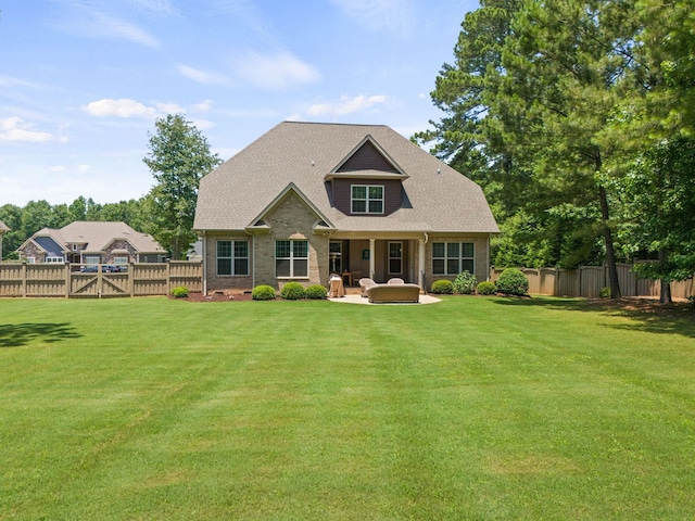 203 Piper Gln, Inman, SC 29349 - rear view of property featuring a fenced backyard, a gate, a patio area, and brick siding