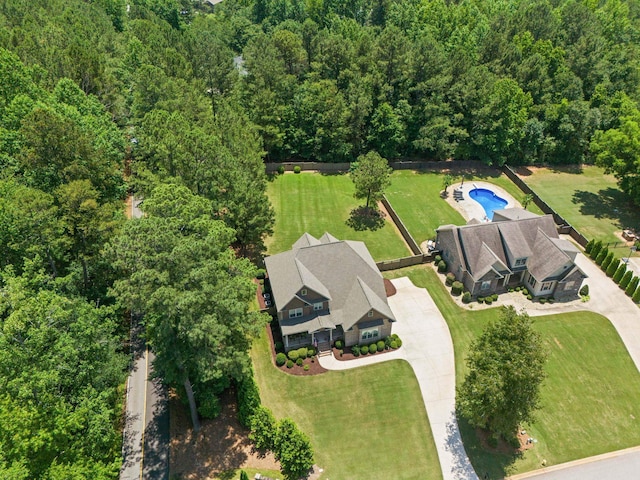 203 Piper Gln, Inman, SC 29349 - aerial view of property and surrounding area with a forest and a pool