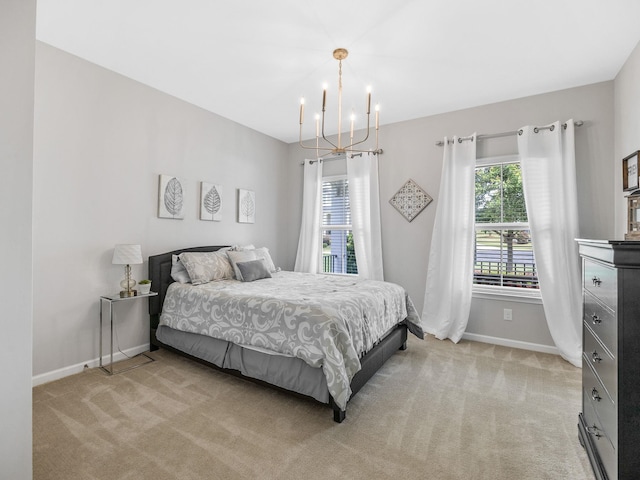 711 Hatwood, Duncan, SC 29334 - bedroom featuring a chandelier and light carpet