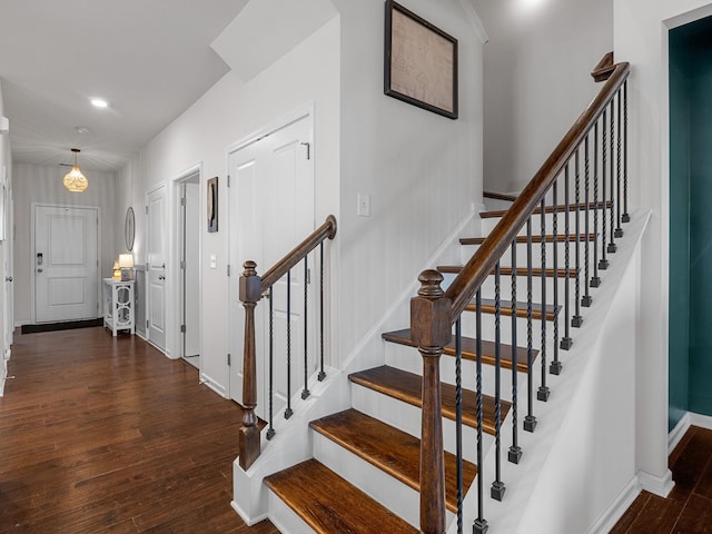 244 Cassingham, Boiling Springs, SC 29316 - entryway featuring wood finished floors, stairs, and recessed lighting