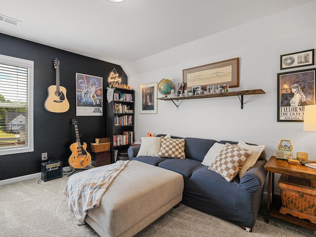 244 Cassingham, Boiling Springs, SC 29316 - carpeted living area with vaulted ceiling and baseboards