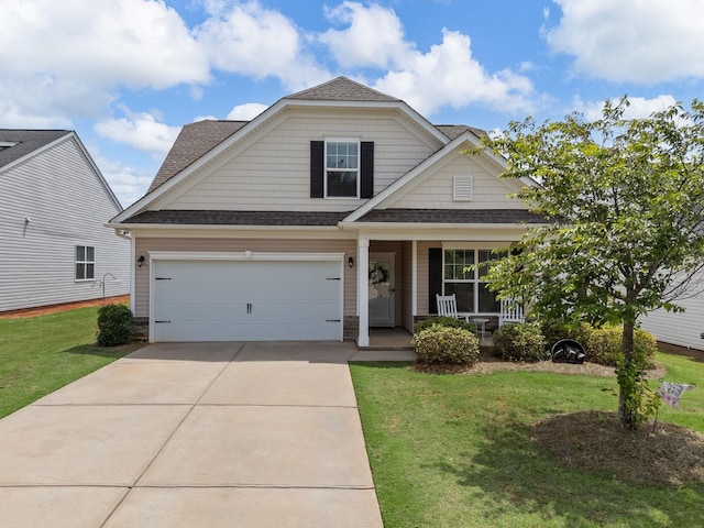 244 Cassingham, Boiling Springs, SC 29316 - traditional home featuring covered porch, concrete driveway, a front lawn, and a shingled roof
