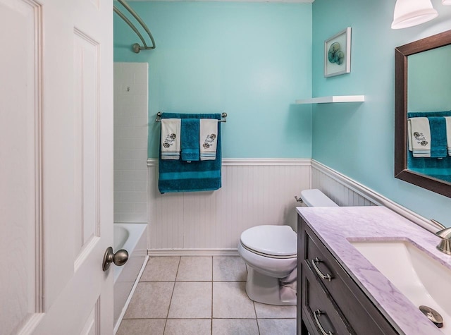 215 E Shefford, Greer, SC 29650 - full bath with wainscoting, vanity, tile patterned flooring, and bathtub / shower combination