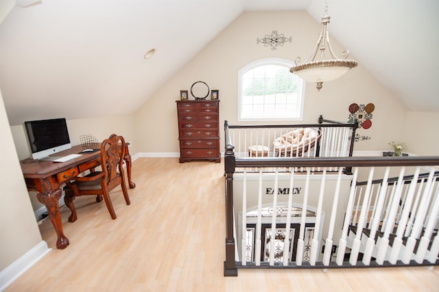 2650 Rainbow Lake Rd, Inman, SC 29349 - bedroom with wood finished floors and vaulted ceiling