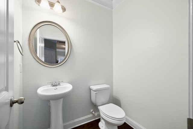 415 Bridge Xing, Simpsonville, SC 29681 - half bath featuring crown molding and wood finished floors