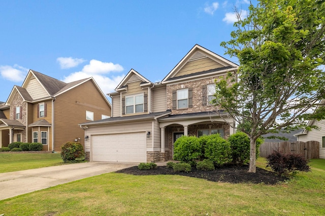 415 Bridge Xing, Simpsonville, SC 29681 - craftsman inspired home with driveway, a garage, and stone siding