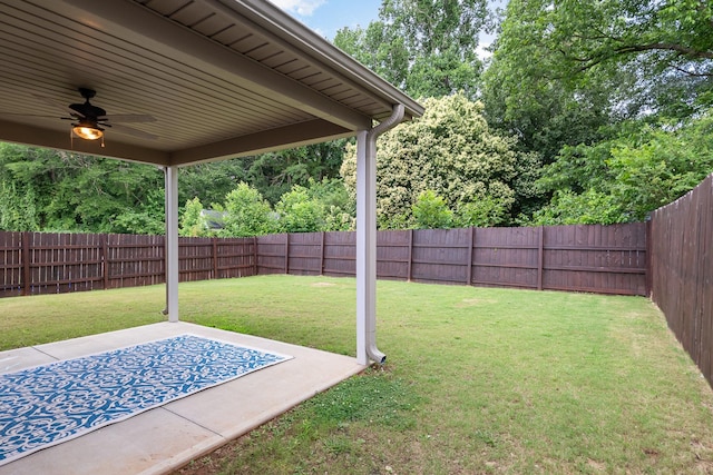 307 Burdell, Inman, SC 29349 - fenced backyard with a patio area and ceiling fan