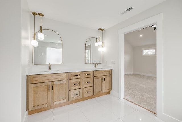 3617 Pennington, Greer, SC 29651 - bathroom with double vanity and tile patterned flooring