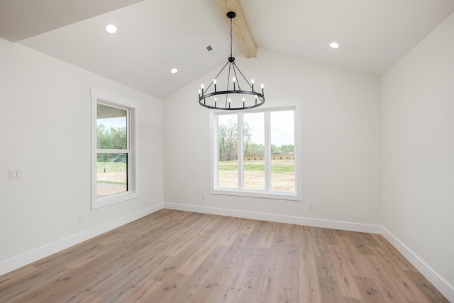 3617 Pennington, Greer, SC 29651 - unfurnished room featuring a chandelier, light wood-type flooring, and recessed lighting
