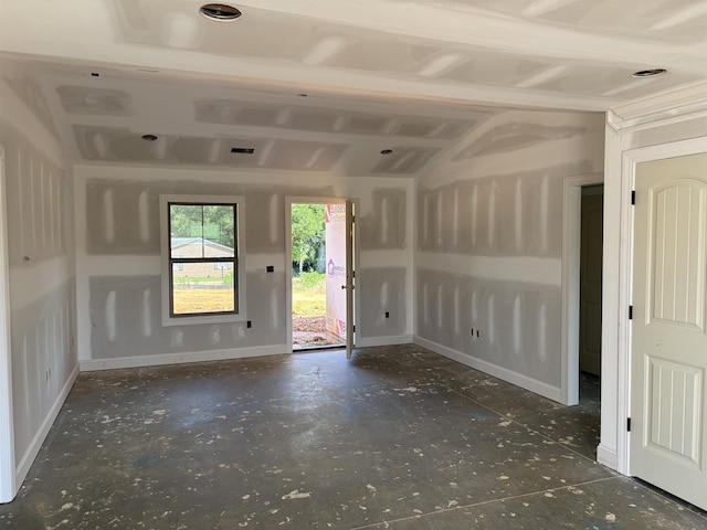 129 Worthmore, Gaffney, SC 29340 - unfurnished room featuring baseboards and vaulted ceiling